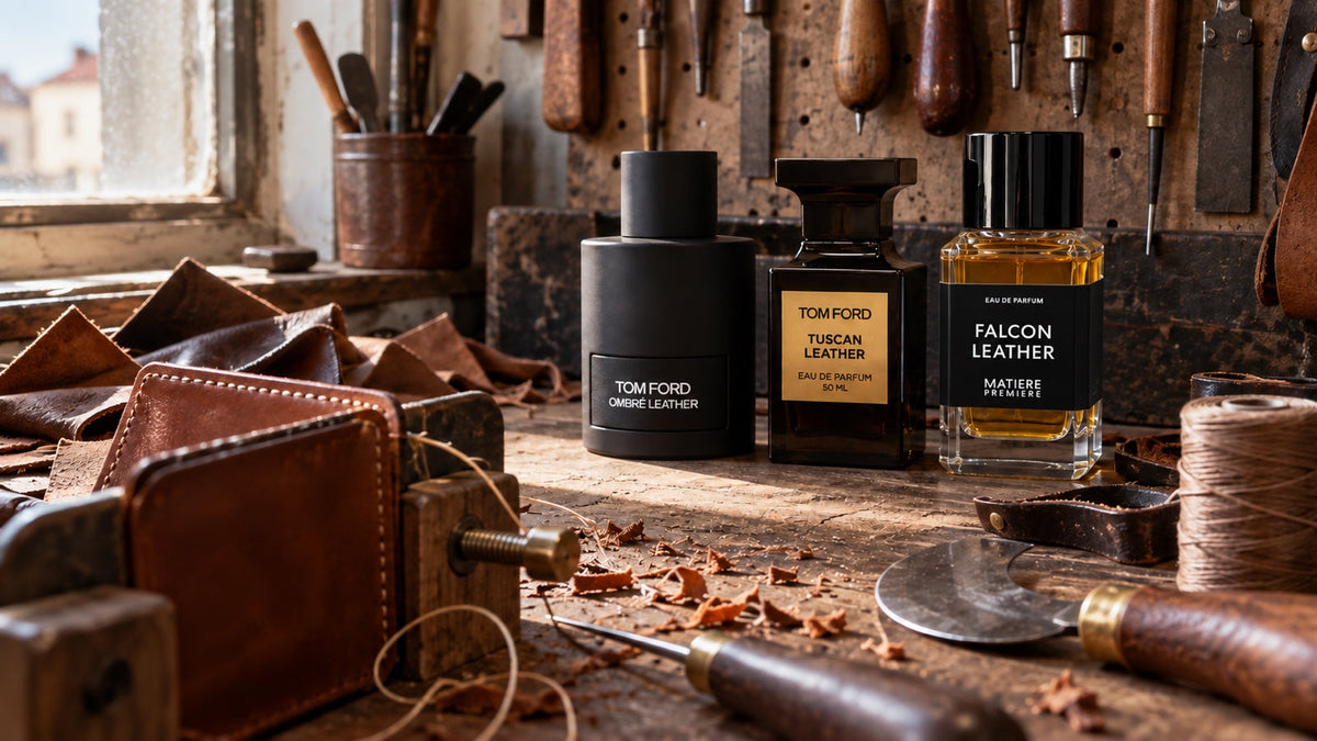 Tom Ford Ombré Leather, Tuscan Leather a Falcon Leather v kožené dílně