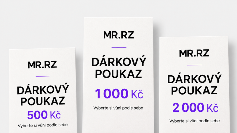 Dárkové karty MrRizz v hodnotě 500, 1 000 a 2 000 Kč