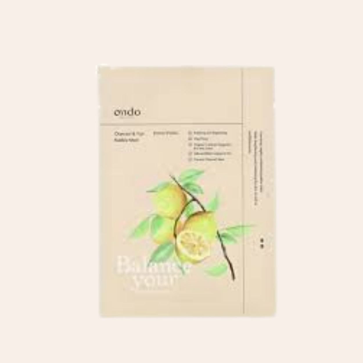 Ondo Beauty 36.5 PONG-PONG Maska bąbelkowa z węglem i yuzu 25 ml