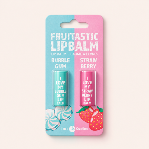 Dárkový set balzámů na rty 2K Fruitastic Bubble Gum a Strawberry – MrRizz