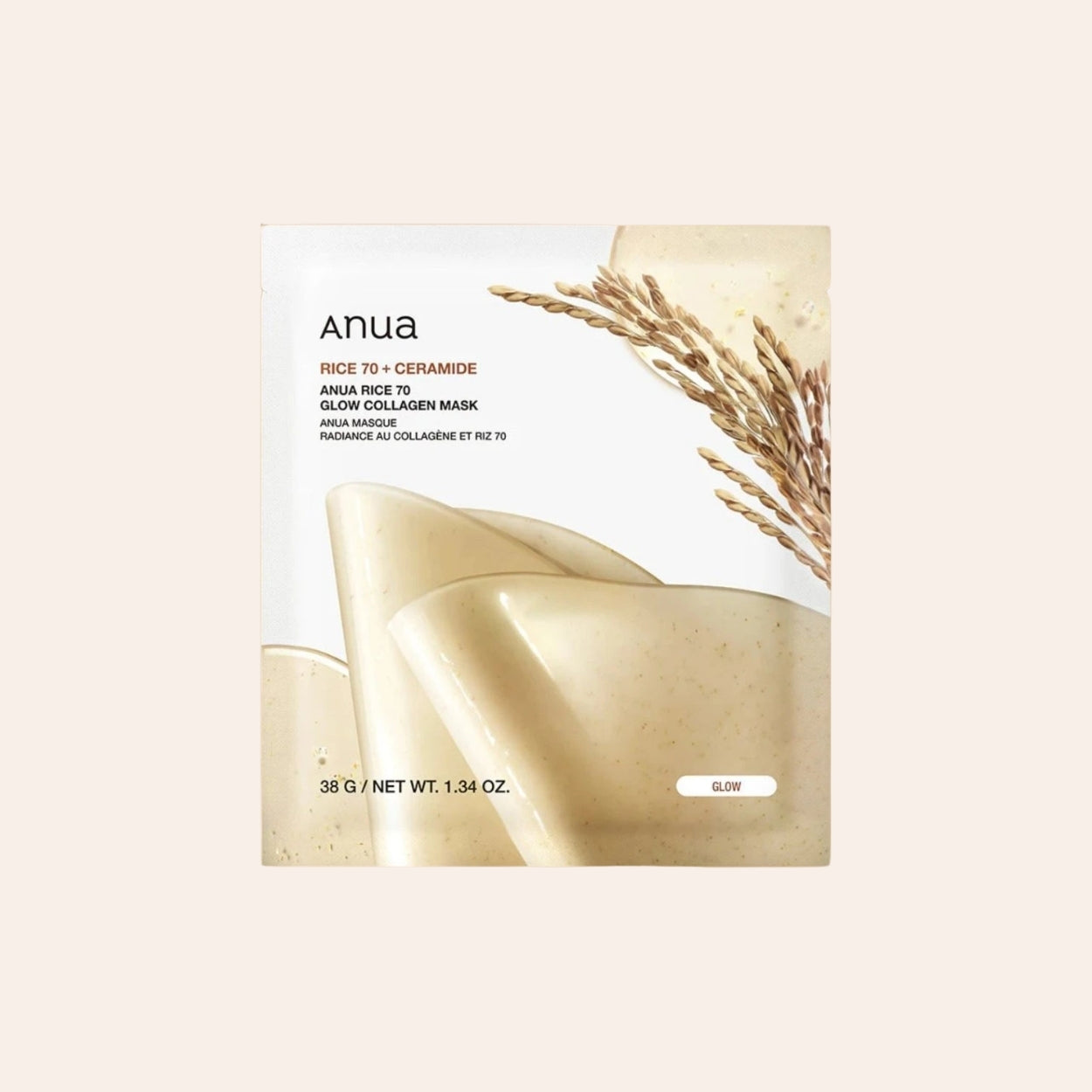 Anua Rice + Ceramide 70 Glow Maska Kolagenowa 4x38 ml