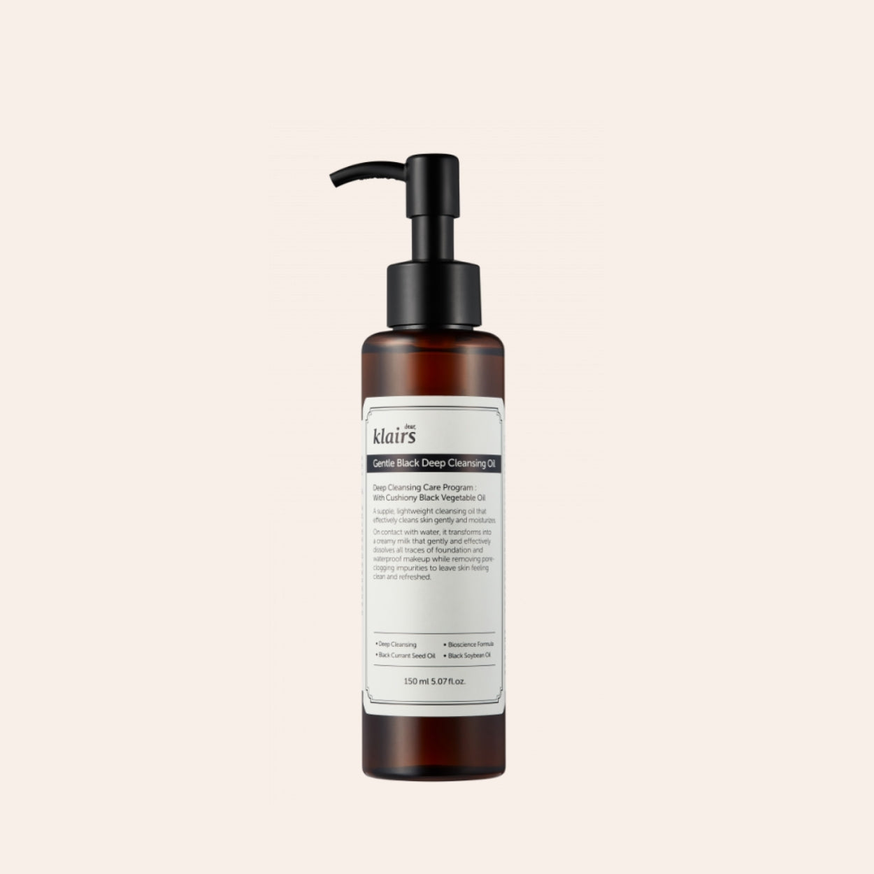 Dear, Klairs Delikatny Czarny Olejek Głęboko Oczyszczający 150 ml