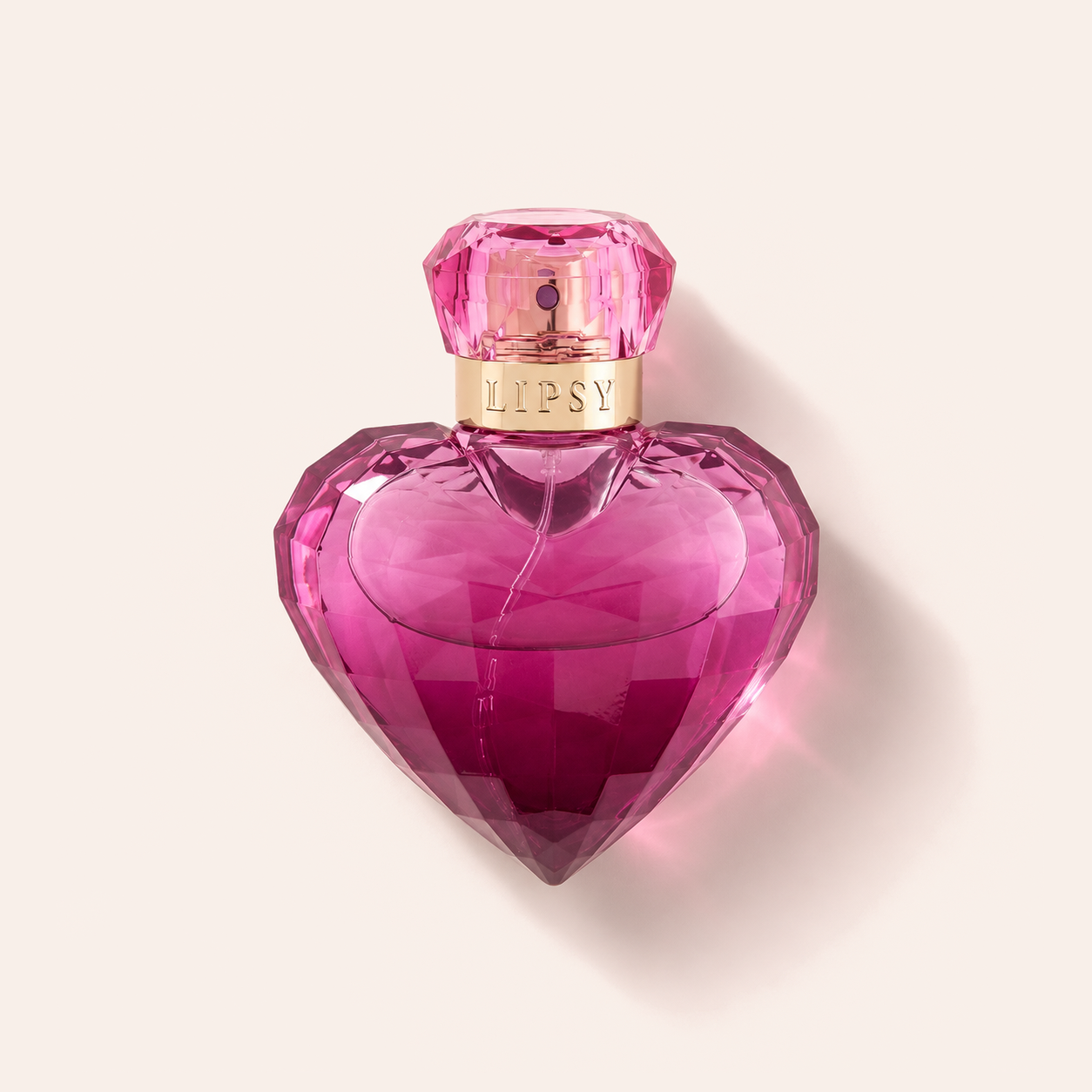 Lipsy London Royal Garnet EDT 30 ml, flakon na světle růžovém pozadí – MrRizz