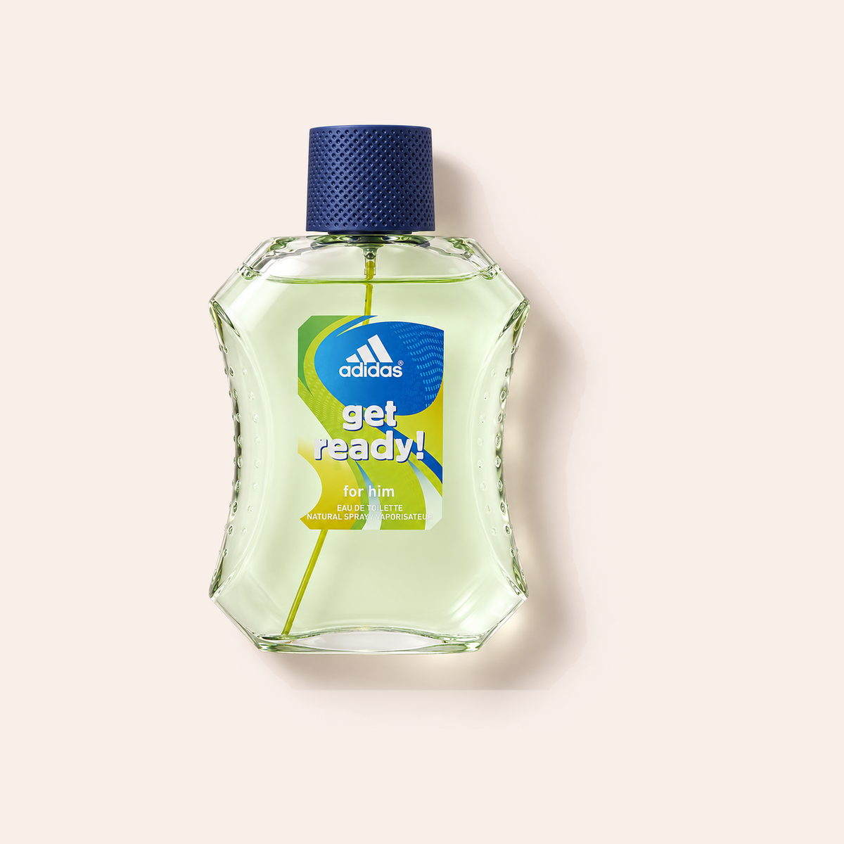 Adidas Get Ready! For Him EDT 100 ml na jemně růžovém pozadí – MrRizz