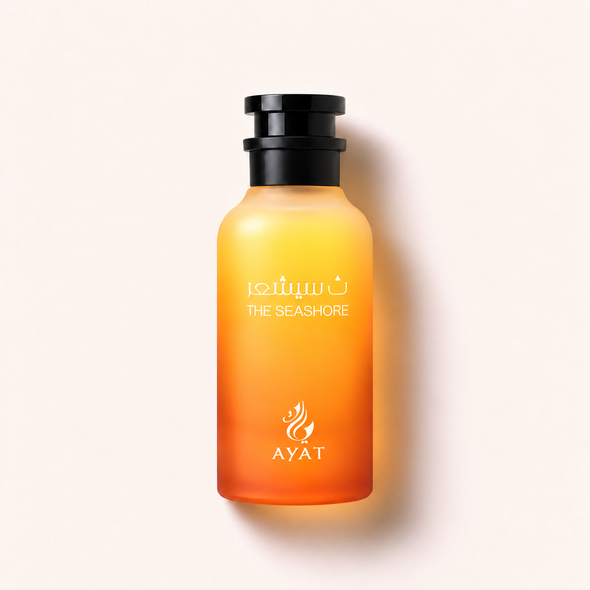 Flakon Ayat The Seashore EDP 100 ml na béžovém pozadí – MrRizz