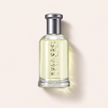 Průhledný flakon vody po holení HUGO BOSS Boss Bottled 50 ml se stříbrným víčkem – MrRizz