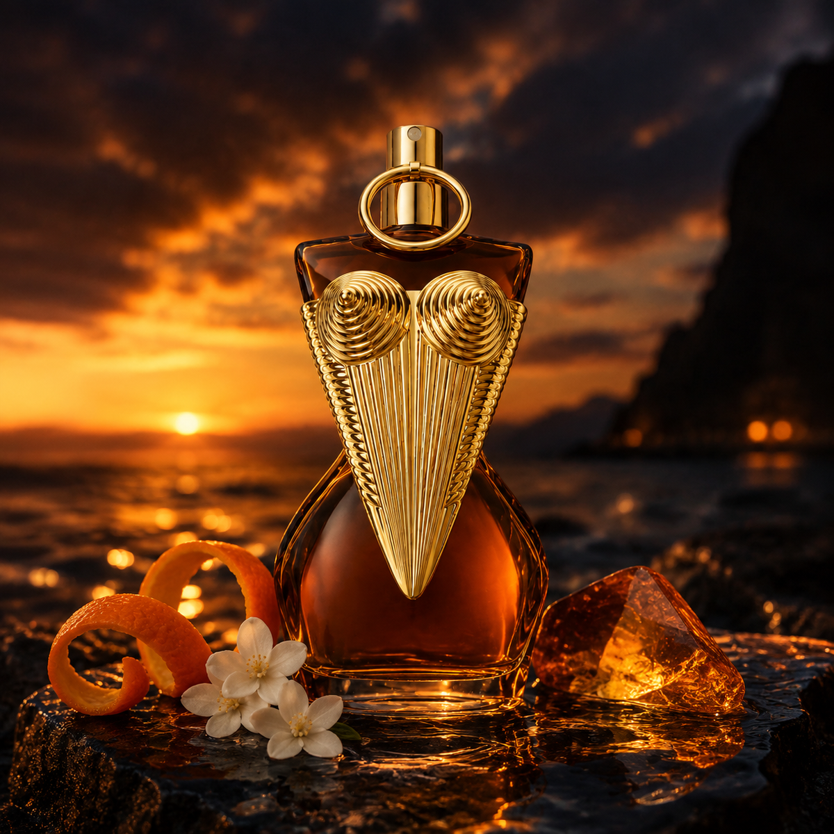 Jean Paul Gaultier Divine Elixir – zlatý příliv při západu slunce – MrRizz