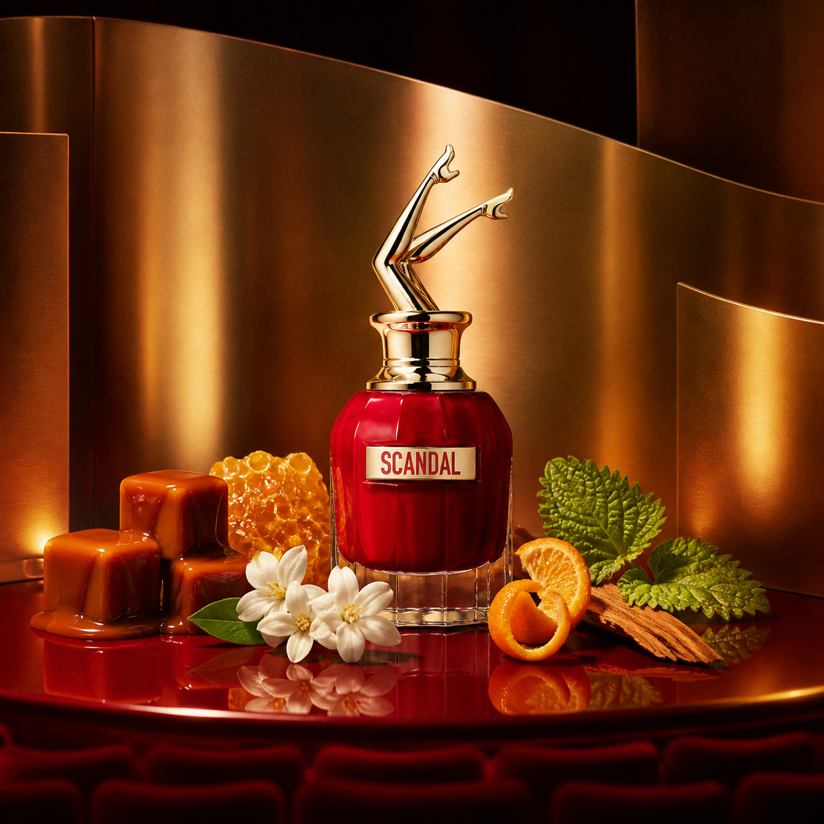 Jean Paul Gaultier Scandal Le Parfum pour Femme – karamelové zátiší s medem, jasmínem a santalovým dřevem – MrRizz