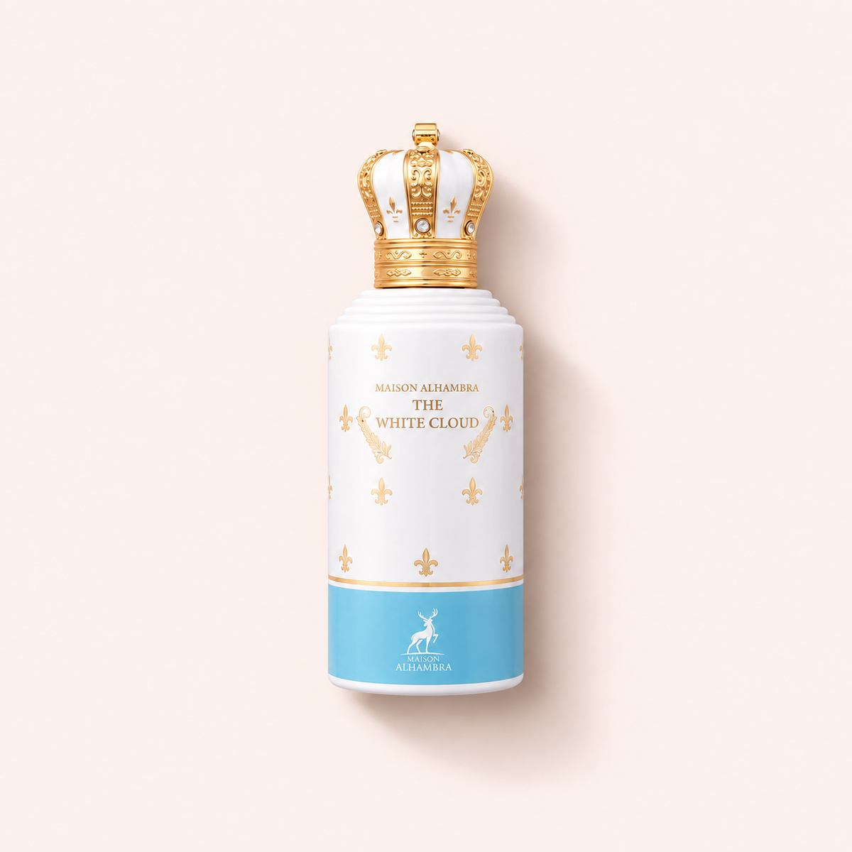 Maison Alhambra The White Cloud EDP 100 ml na teplém růžovém pozadí – MrRizz