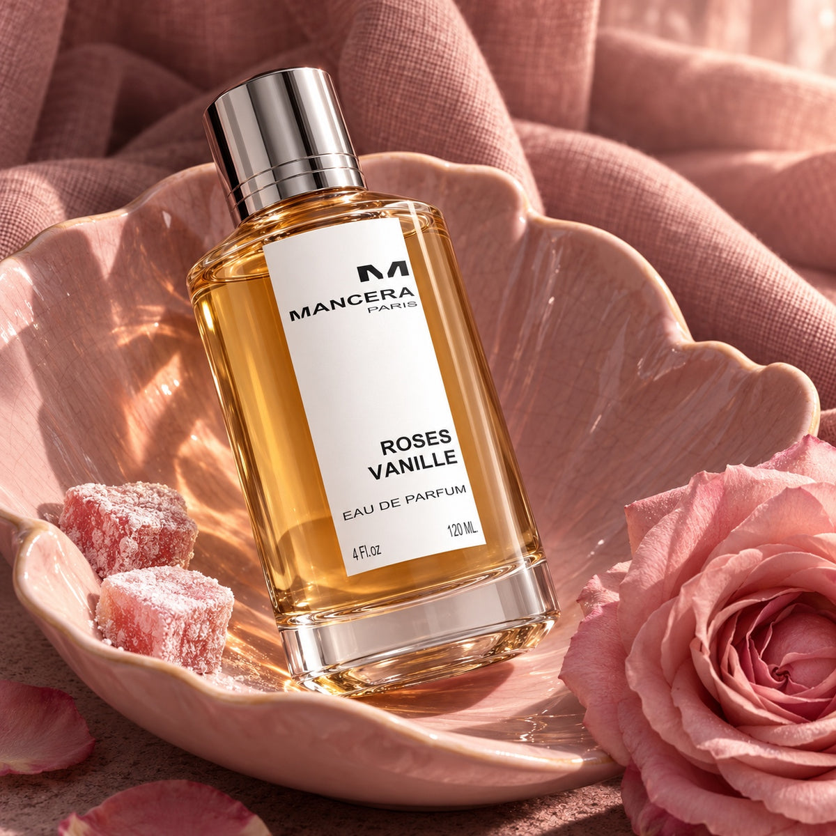 Mancera Roses Vanille EDP 120 ml v růžovém porcelánu s růží a lokumem – MrRizz