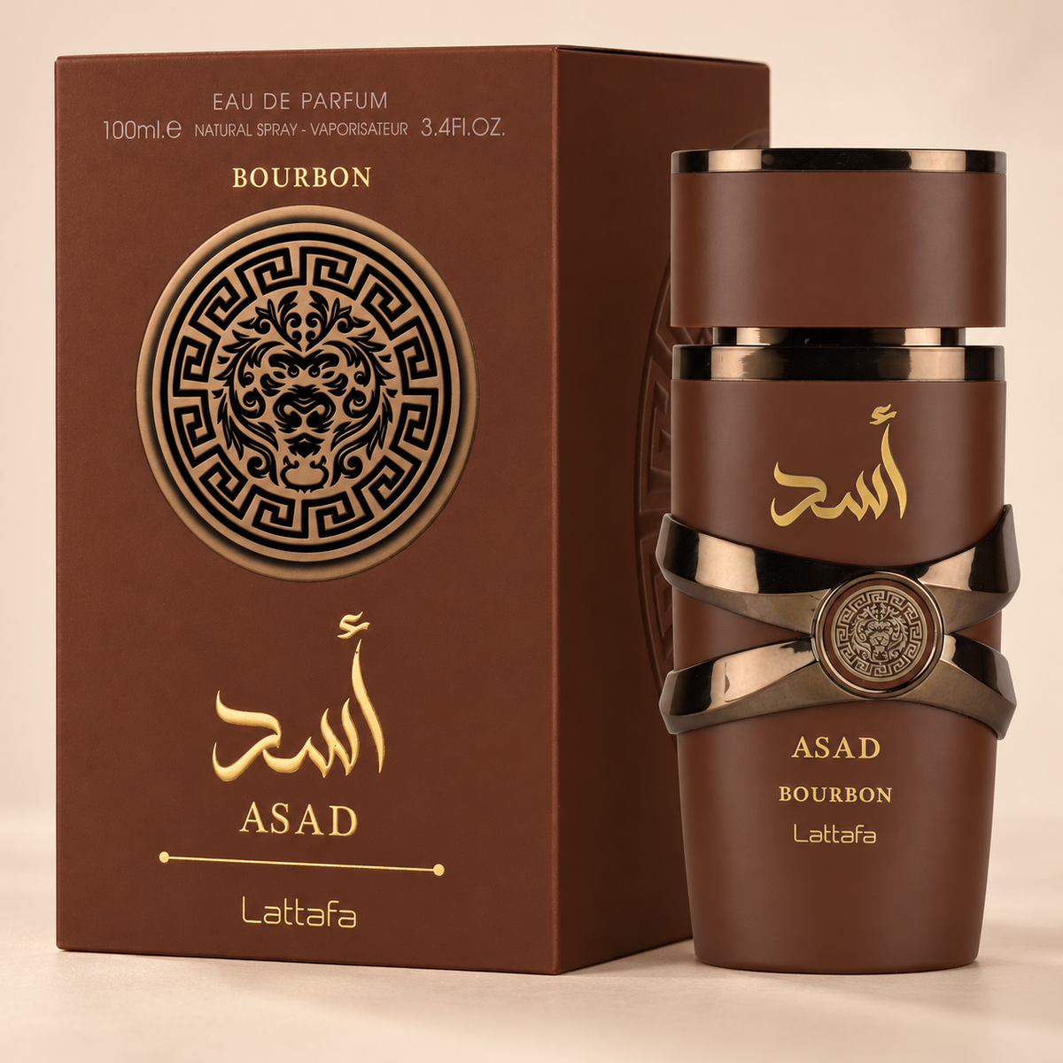 Lattafa Asad Bourbon EDP 100 ml – produkt a balení