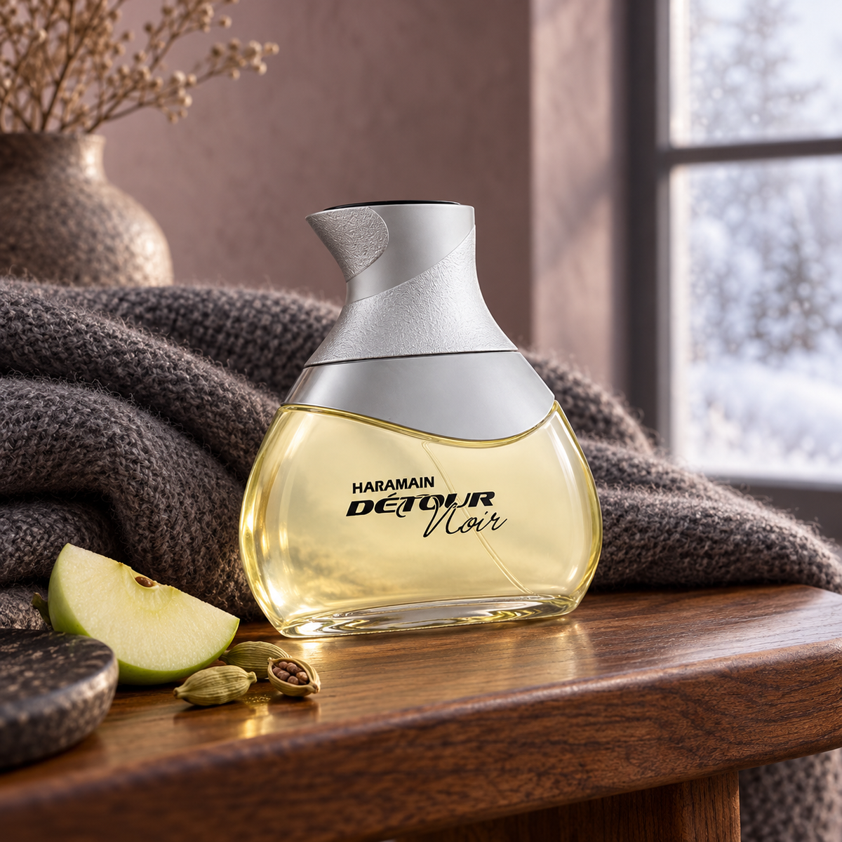 Al Haramain Détour Noir EDP 100 ml – produkt v prostředí