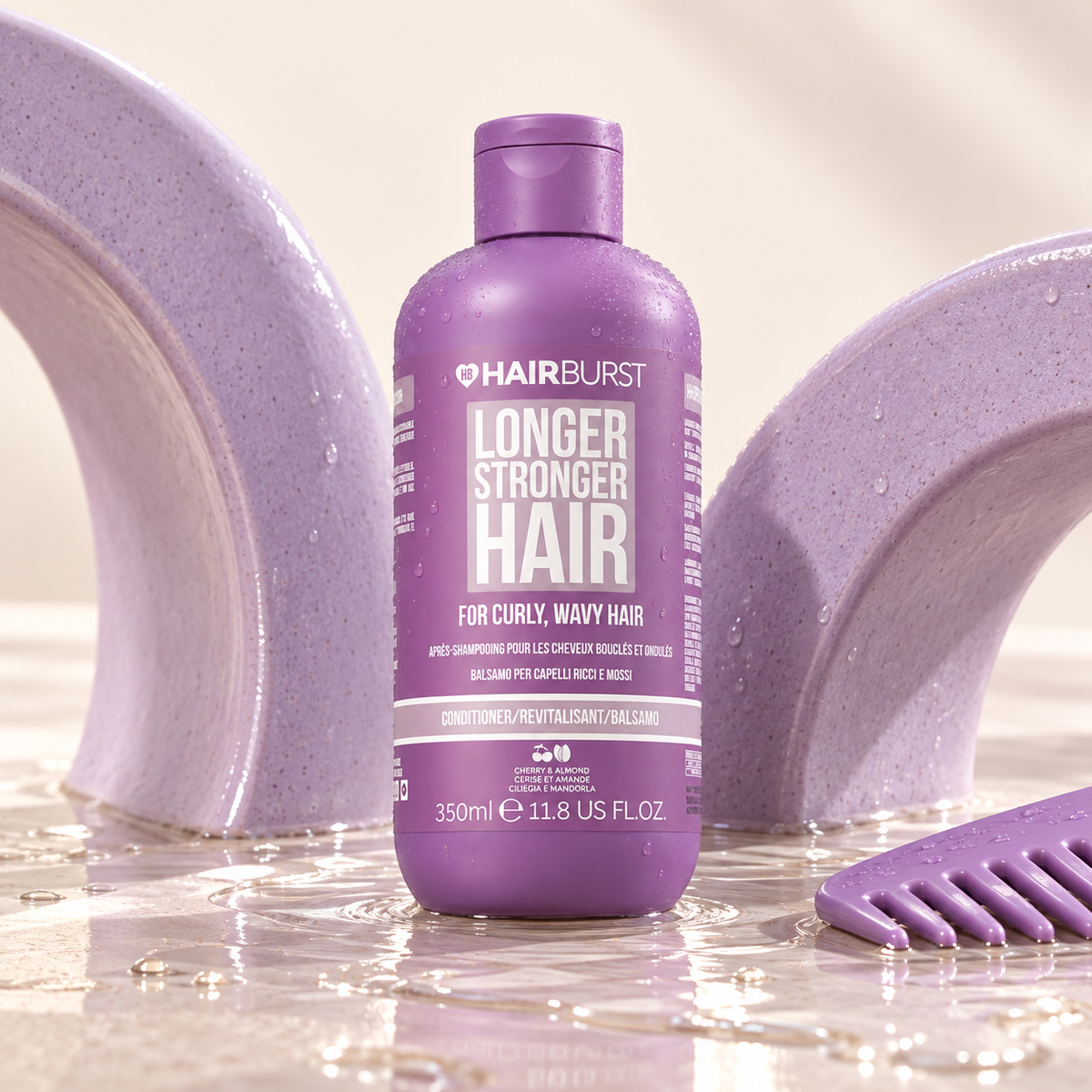 HairBurst Longer Stronger Hair Conditioner For Curly, Wavy Hair 350 ml – produktová scéna – MrRizz