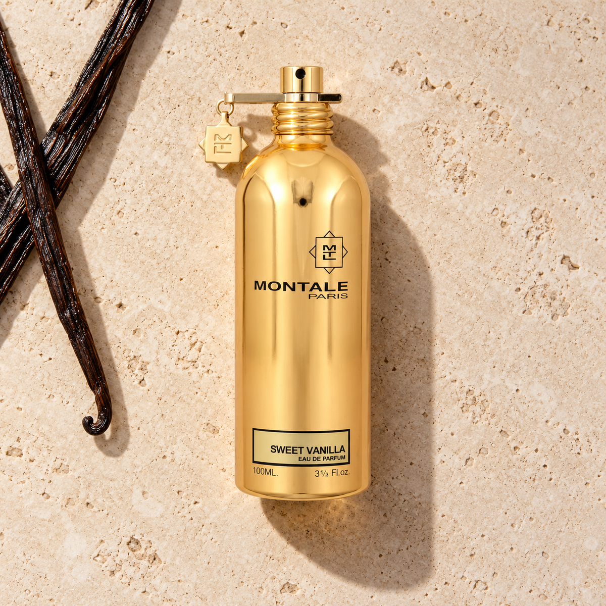 Montale Sweet Vanilla EDP 100 ml – parfém v prostředí, pohled shora s bočním stínem