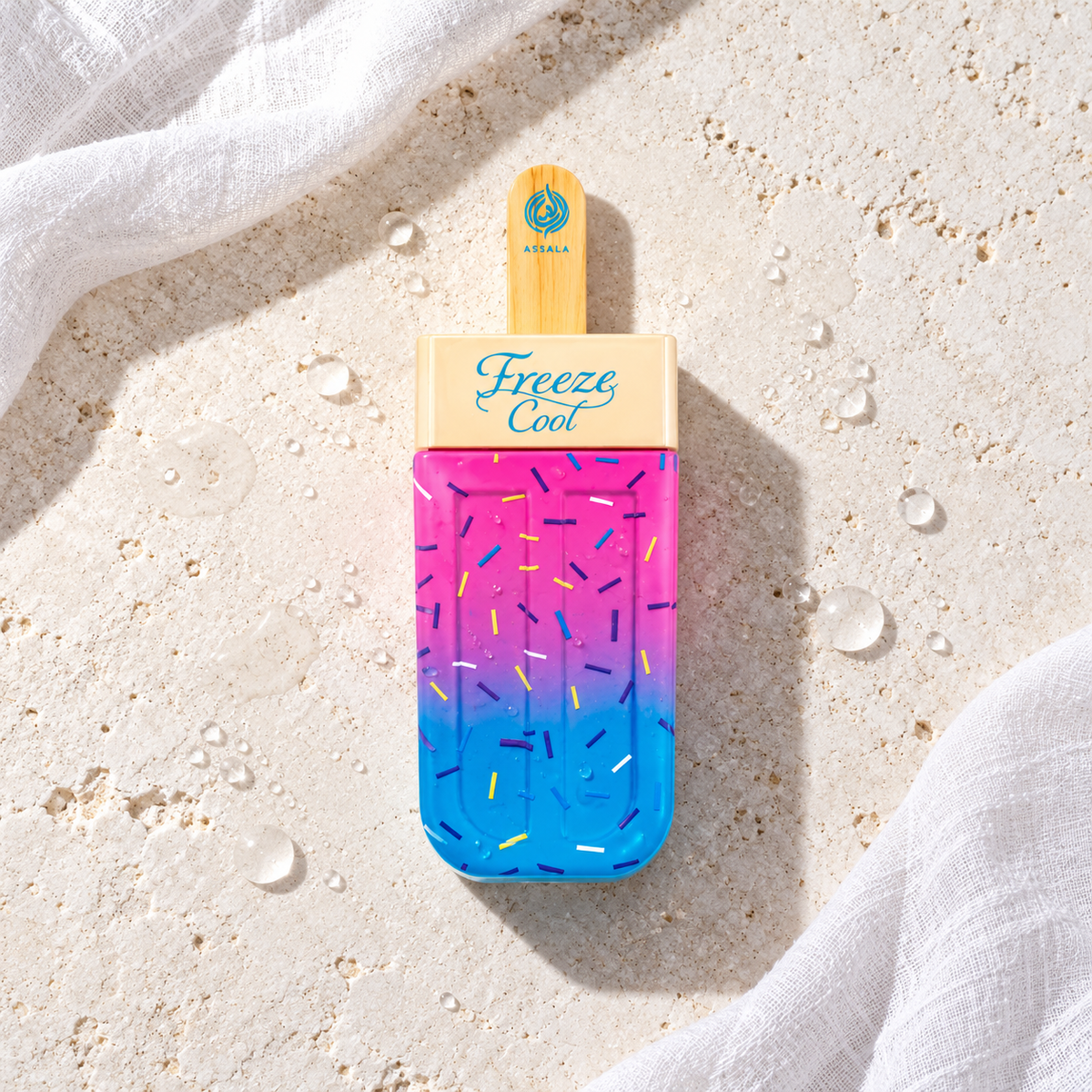 Assala Prime Freeze Cool 85 ml – parfém v prostředí, pohled shora s bočním stínem