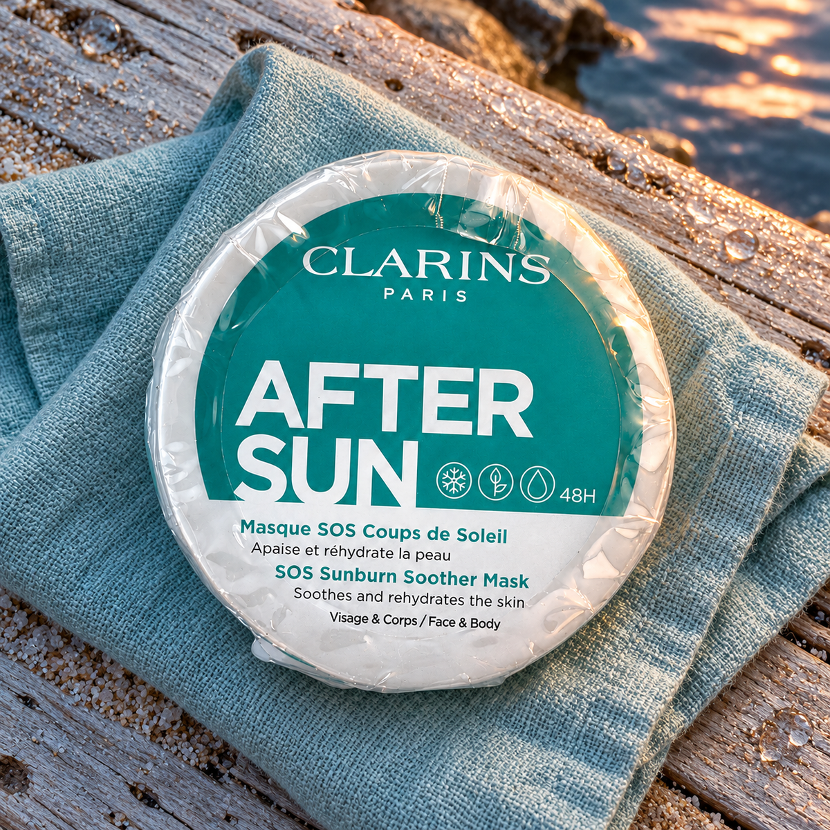 Clarins After Sun SOS Sunburn Soother Mask 100 ml – produktová scéna – MrRizz