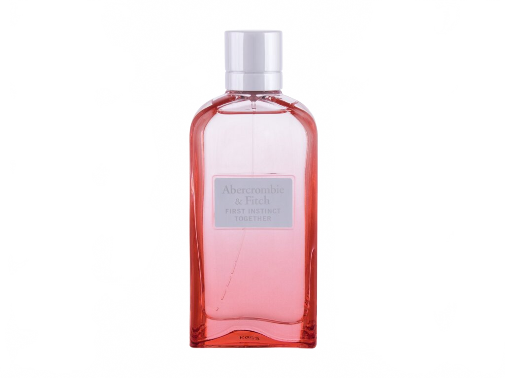 Flakon Abercrombie & Fitch First Instinct Together EDP 100 ml na béžovém pozadí – MrRizz