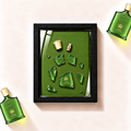 Parfemovy obraz Creed Wild Vetiver v cernem ramu - ilustracni fotografie