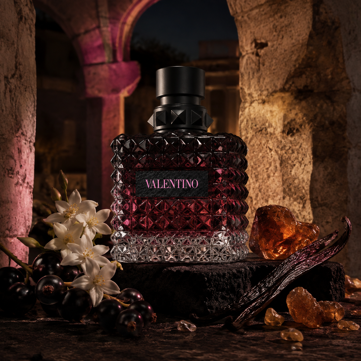 Valentino Donna Born In Roma Intense – římské noční zátiší s černým rybízem, jasmínem a vanilkou – MrRizz