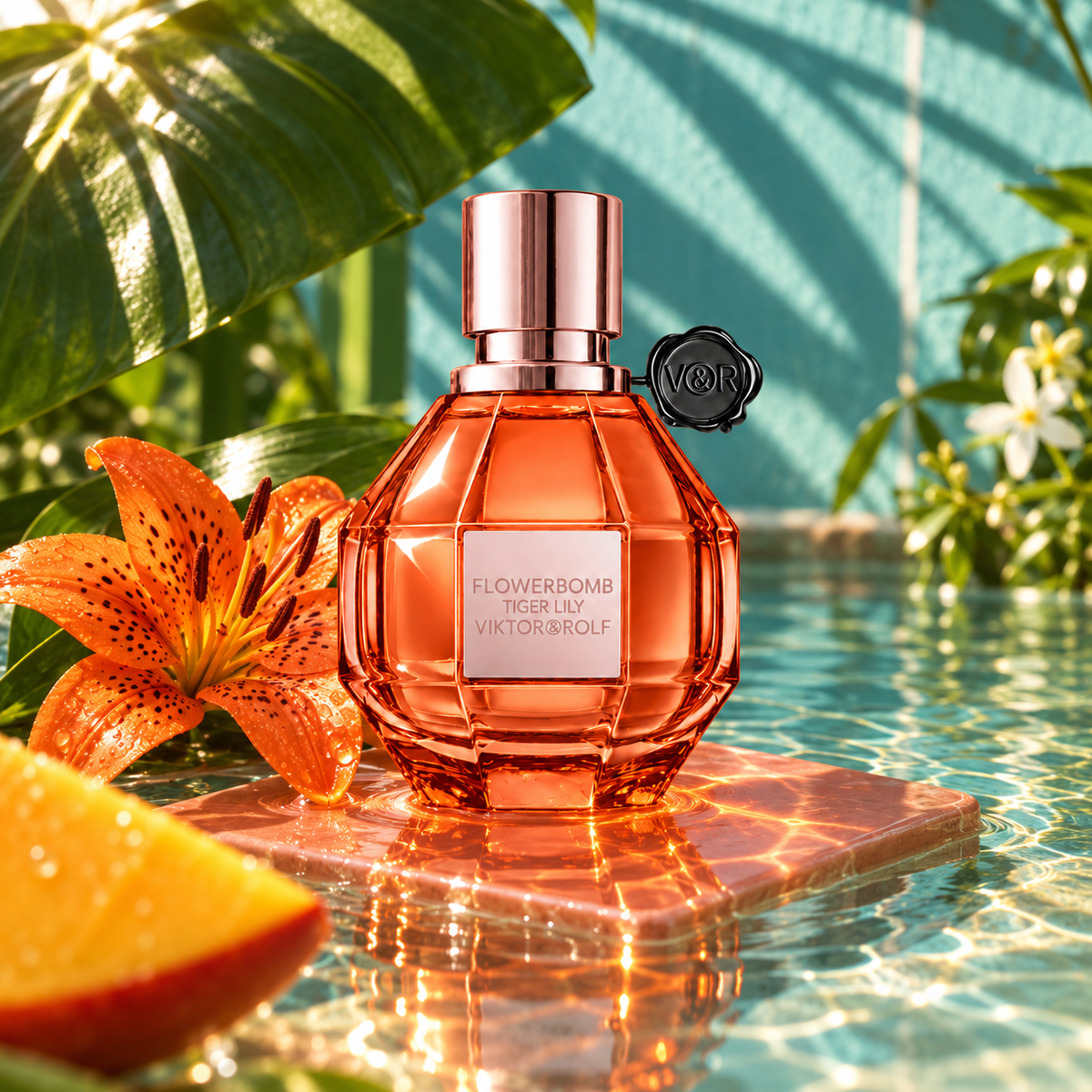 Viktor & Rolf Flowerbomb Tiger Lily – doprovodná fotografie parfému v prostředí