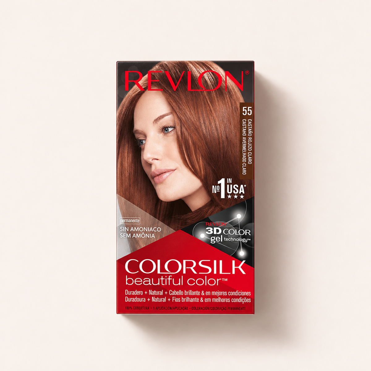 Revlon ColorSilk Beautiful Color – odstín 55 Castaño Rojizo Claro – MrRizz