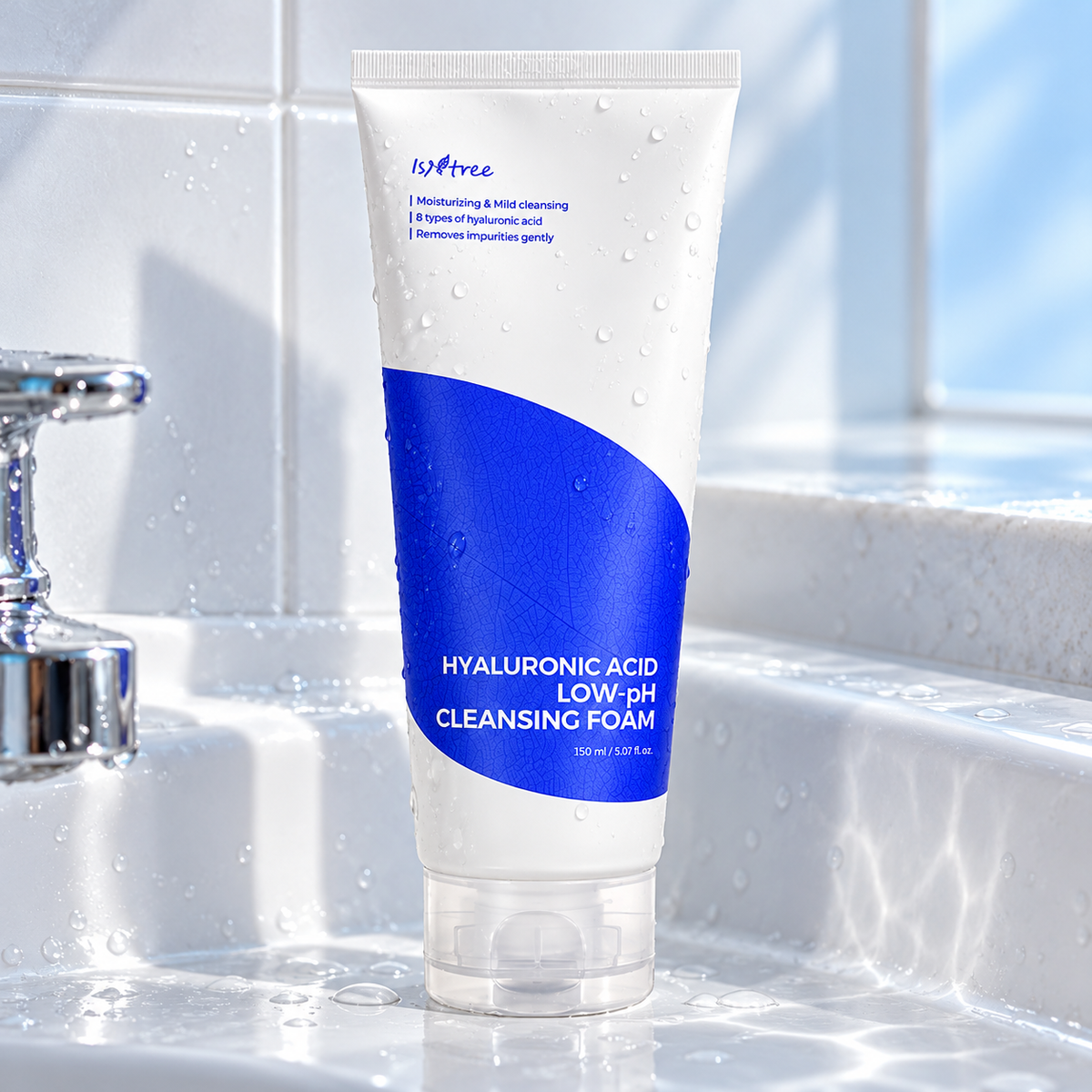 Isntree Hyaluronic Acid Low-pH Cleansing Foam 150 ml – atmosférická fotografie – MrRizz