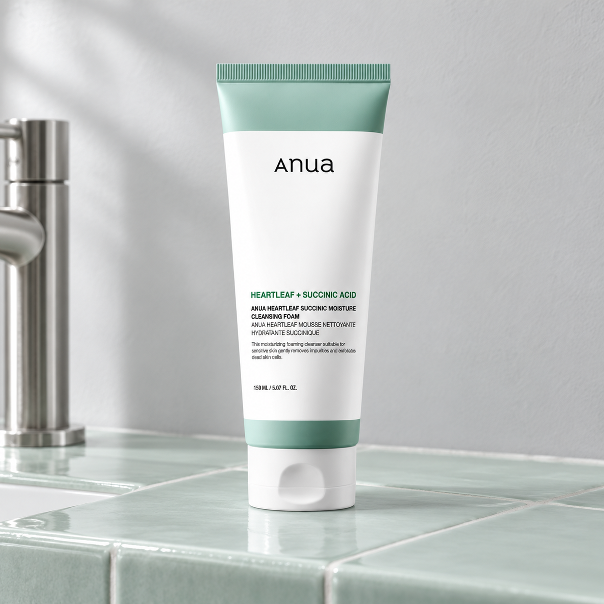 Anua Heartleaf Succinic Moisture Cleansing Foam 150 ml v prostředí čištění pleti – MrRizz