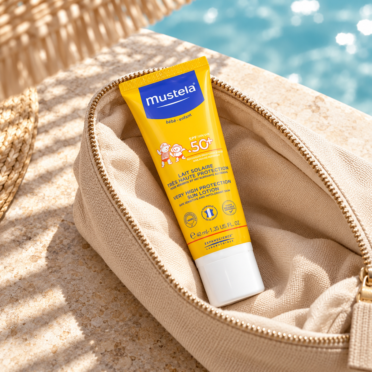 Mustela Bébé Family Very High Protection Sun Lotion 40 ml – atmosférická fotografie – MrRizz