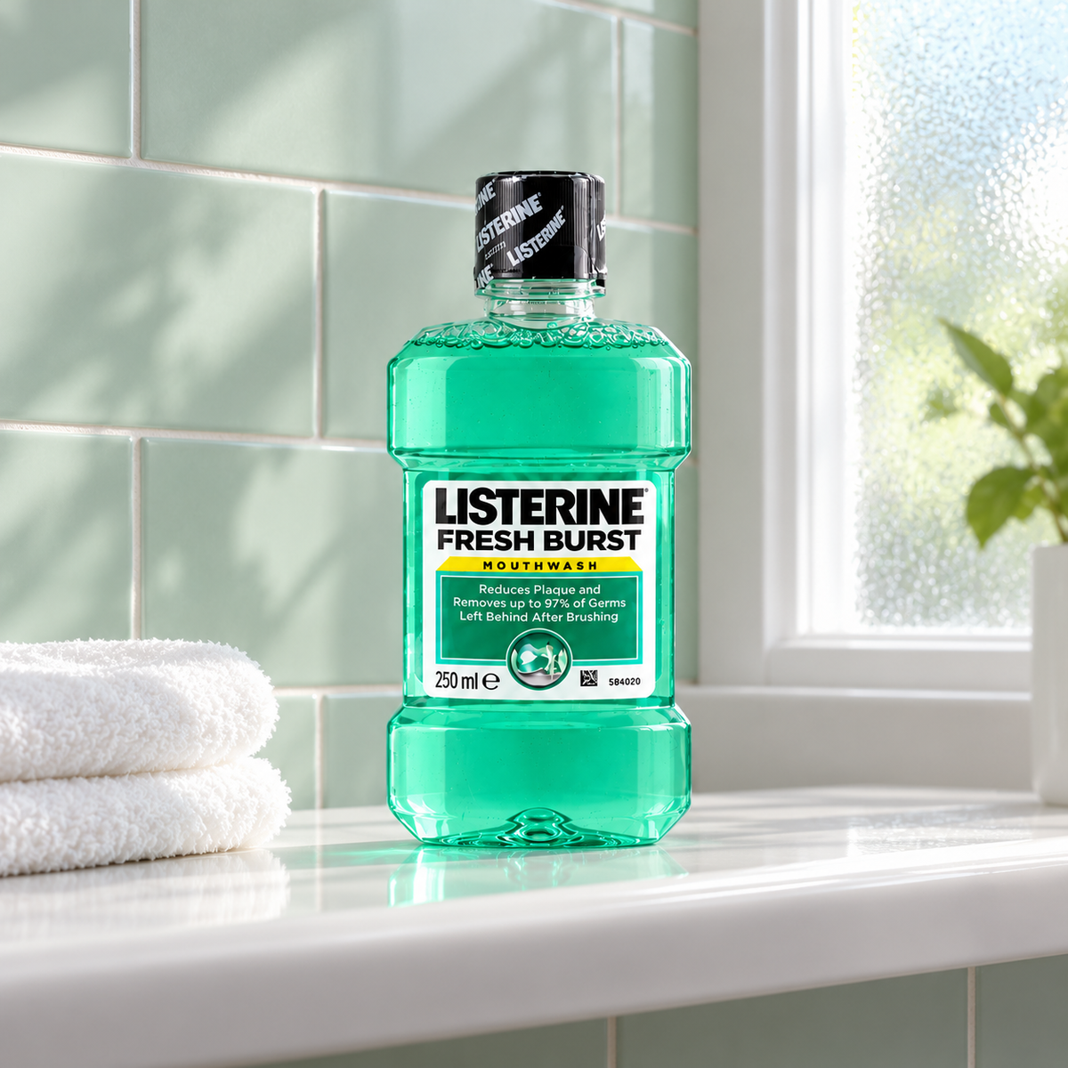 Listerine Fresh Burst Mouthwash 250 ml – atmosférická fotografie – MrRizz