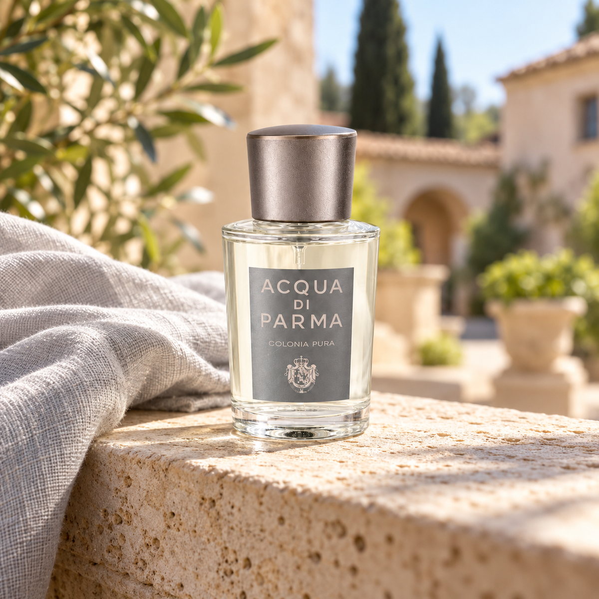 Acqua di Parma Colonia Pura Kolínská voda 50 ml – atmosférická fotografie – MrRizz