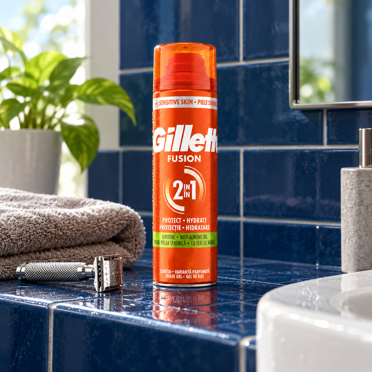 Gillette Fusion Sensitive Shave Gel 200 ml – atmosférická fotografie – MrRizz
