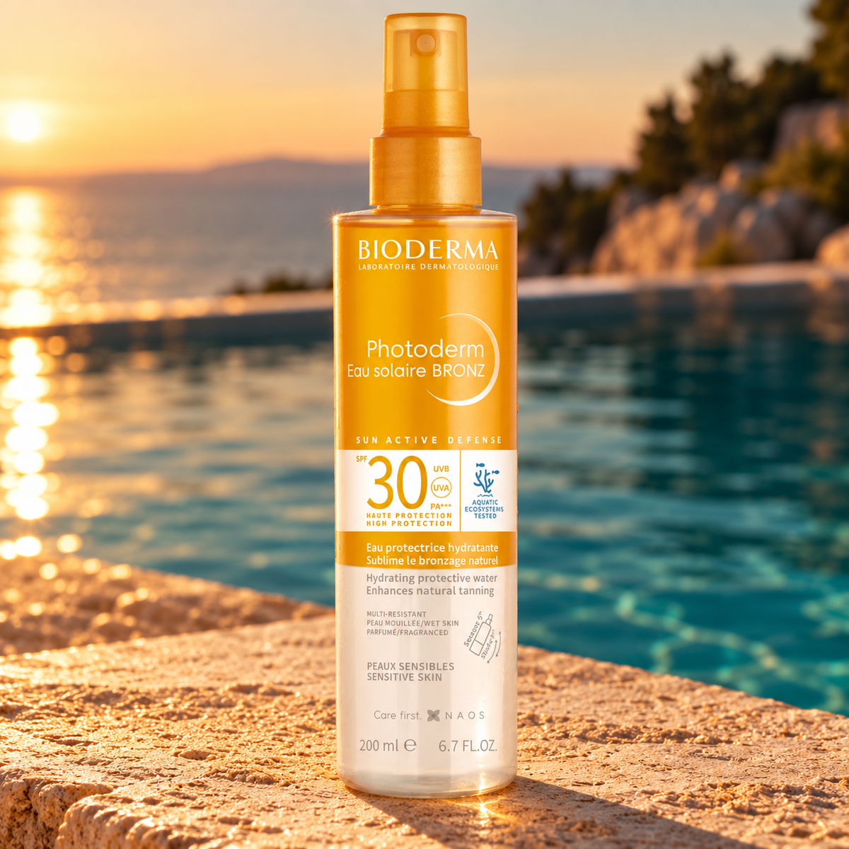 BIODERMA Photoderm Eau Solaire Bronz 200 ml – atmosférická fotografie – MrRizz