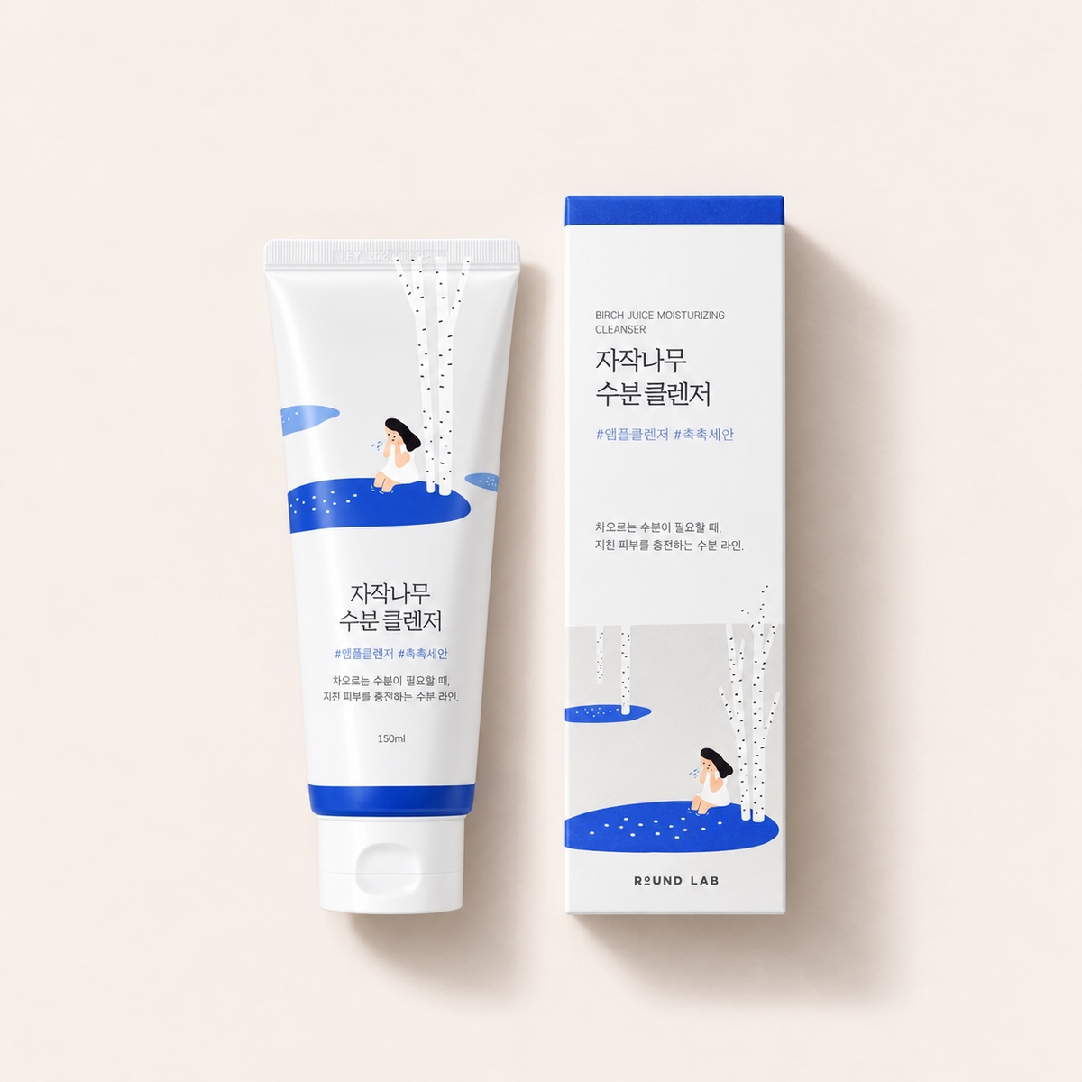 Round Lab Birch Moisturizing Cleanser 150 ml – produkt s obalem – MrRizz