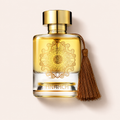 Maison Alhambra Anarch EDP 100 ml, zlatý flakon na růžovém pozadí – MrRizz